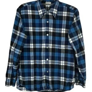 Mr. Leggs Vintage Shirt Men's Flannel Plaid Button Up100% Cotton Size Medium